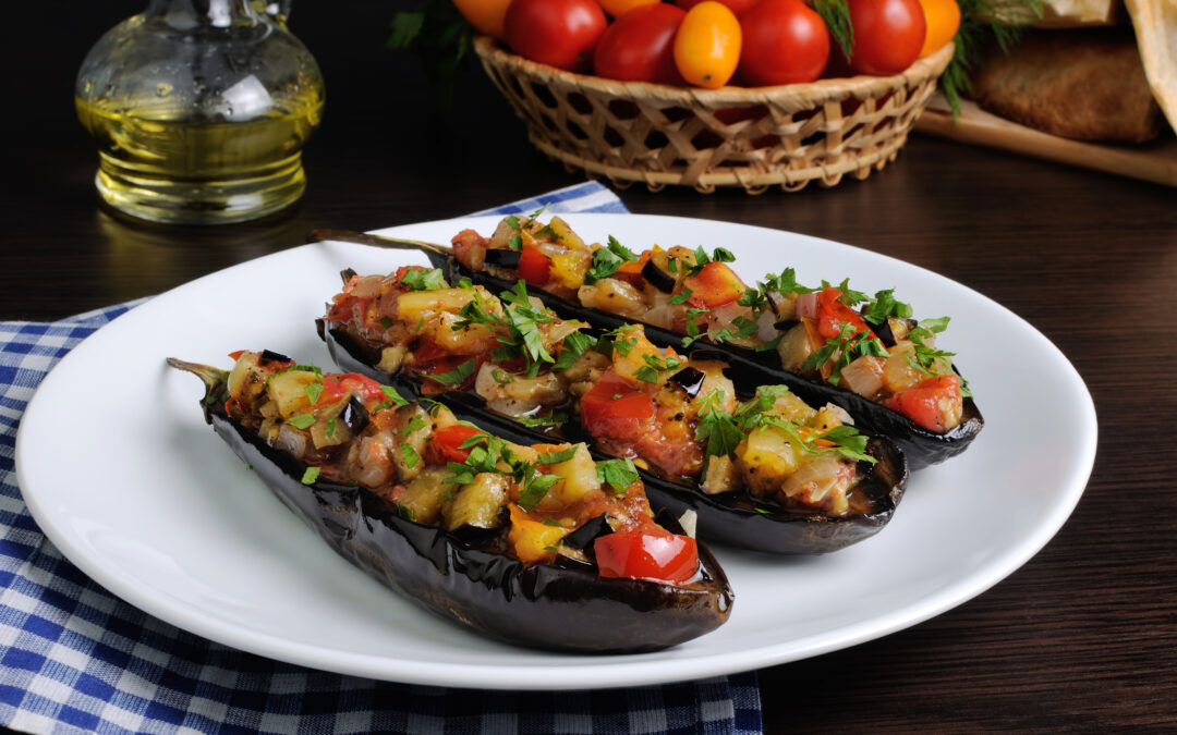 Berenjenas rellenas de verduras 