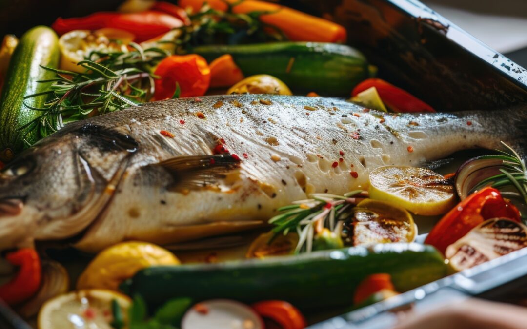 Pescado al horno mediterráneo